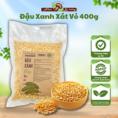 Đậu Xanh Xát Vỏ Lý Tưởng 400g, Đỗ Xanh Loại 1 Tròn Hạt Lý Tưởng Nguyên Liệu Nấu Chè Nấu Xôi