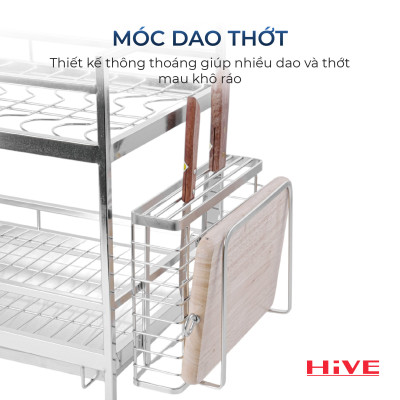 Kệ (giá) để chén bát HiVE New 2 tầng inox 304
