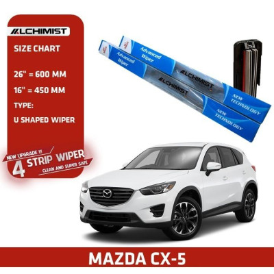 Gạt Mưa Xe Ô tô MAZDA Loại Silicon 4 Lưỡi Cao Cấp, Thiết Kế Thông Minh, Gạt Êm Và Sạch Hơn