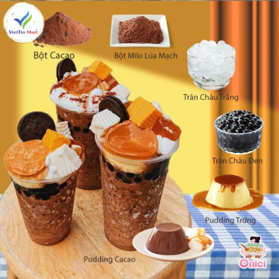 Set Milo Dầm Trân Châu Đường Đen Viettin Mart 400G