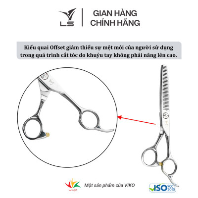 Kéo tỉa tóc LS rơi 15-20% quai offset phẳng đỡ ngón cố định T2132