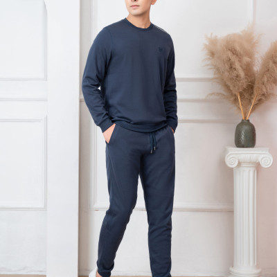 Bộ nỉ ALIGRO cổ tròn màu navy BN.11