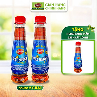 Combo 2 chai Nước Mắm Barona Đại Nhất 12 độ đạm - 200ml + [tặng 1 chai Đại Nhất 200ml]
