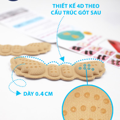 Lót gót giày 4D hình cánh bướm có mặt gai silicone chống trầy rách da và chống tuột gót chân - buybox - BBPK70