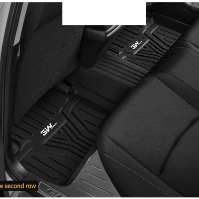 Thảm lót sàn xe ô tô HONDA CRV 2023 Nhãn hiệu Macsim 3W chất liệu nhựa TPE đúc khuôn cao cấp - màu đen