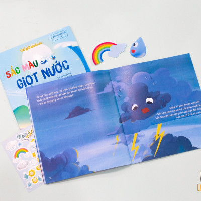 Cuốn Sắc Màu Của Giọt Nước (Chủ đề Thế giới quanh em) - Sách Truyện Cho Bé Khám Phá Khoa Học Và Giúp Con Tự Tin Hơn (Tặng Kèm Sticker - Dành Cho Bé 1-3 4-6 Tuổi)