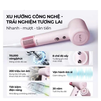 Máy Sấy Tóc Halio High Speed Ionic Hair Dryer - Hàng Chính Hãng