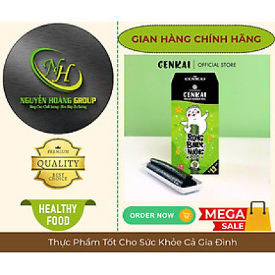 Rong Biển Nướng Vị Tự Nhiên Genkai Hộp 43.2g ( 3.6 × 12 cuộn)