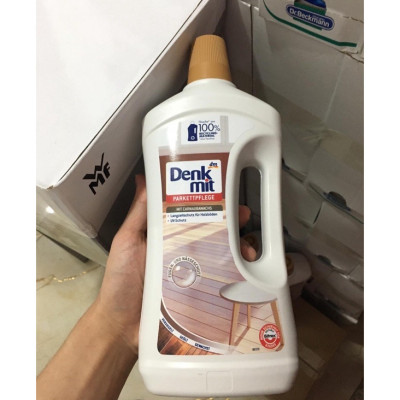 Nước lau sàn gỗ Denkmit Đức 1 lít sạch bóng, Đuổi côn trùng, Bảo vệ sàn gỗ bền đẹp