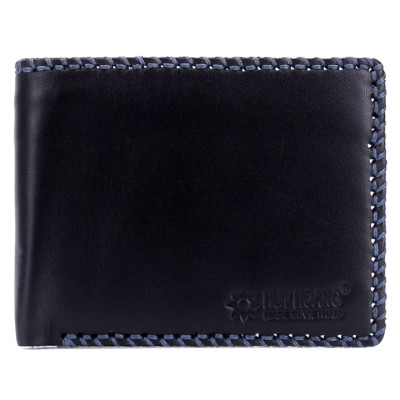 HJ2135 - Bóp nam Huy Hoàng đan viền màu đen