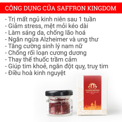 Saffron Kingdom Herb nhụy hoa nghệ tây Iran loại Super Negin thượng hạng chính hãng (mẫu thử hộp 0.1 gram) - Tặng bình nước thủy tinh cao cấp 500 ml