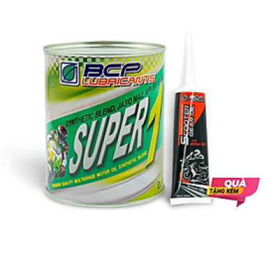 Combo Nhớt Xe Tay Ga Bán Tổng Hợp BCP Thái Lan 10W40 SN Lon 800mL (chạy rất êm xe) + Nhớt hộp số BCP 80W90