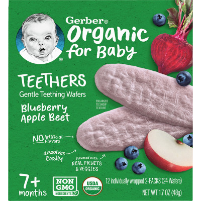 Bánh Gạo Hữu Cơ Gerber Organic vị Việt Quất Táo Củ Cải Đỏ 48g cho trẻ trên 7 tháng tuổi