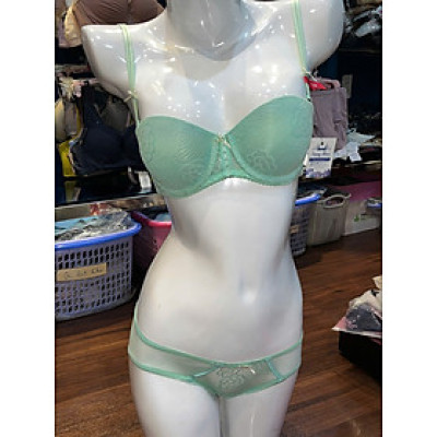 Bộ đồ lót AG cúp ngang ren hoa mút vừa quần nguyên mông gợi cảm