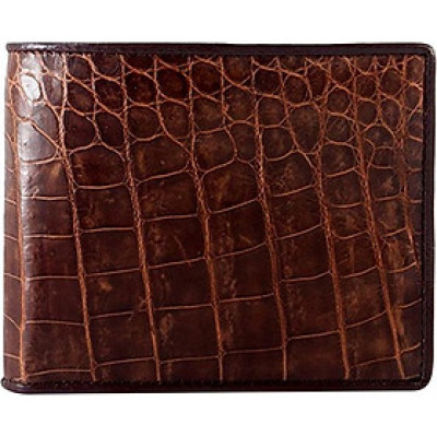 Ví Nam Da Cá Sấu Gai Bụng Huy Hoàng HT2202 (12.5 x 10 cm) - Nâu Đỏ