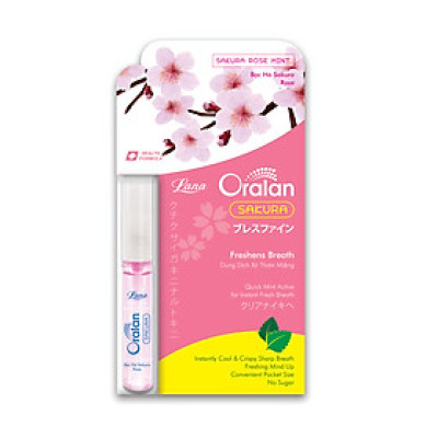 Dung Dịch Xịt Thơm Miệng ORALAN SAKURA-Bạc Hà Rose 8ml