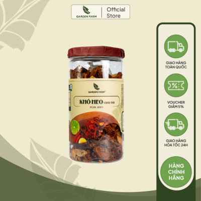 Khô heo 250gr GARDEN FARM Khô Heo Lăn Tỏi, Ăn Vặt Văn Phòng, Du Lịch, Tết, Sài Gòn Ngon
