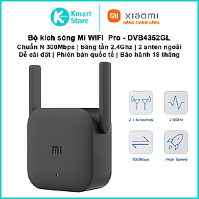 Bộ kích sóng Mi WIF Range Extender Pro | Chuẩn N 300Mbps | Băng tần 2.4Ghz | Bản quốc tế | Bảo hành 18 tháng | Hàng Chính Hãng