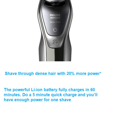 Máy cạo râu khô và ướt Aquatec cao cấp Philips Norelco S5940/88 Tích hợp sạc nhanh (HÀNG NHẬP KHẨU)