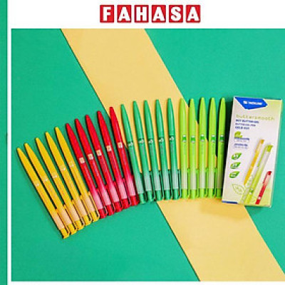 Hộp 20 Bút Gel Buttersmooth B 0.5 mm - Thiên Long GELB-031 - Phiên Bản Trà - Mực Xanh