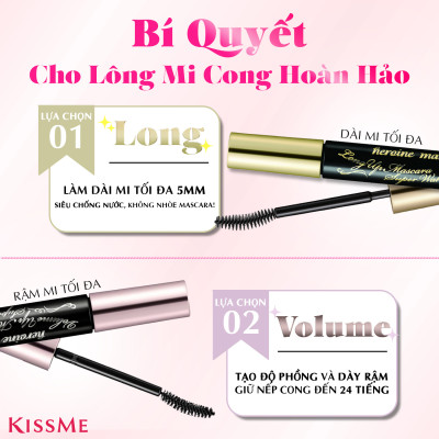Mascara Vuốt Dài Và Cong Mi Không Lem Trôi Kissme Heroine Make 6G (Không Vỏ Hộp)
