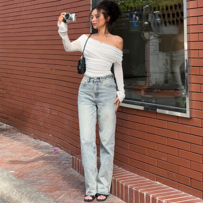 Quần Jean Ống Rộng Classic Air Blue Aaa Jeans