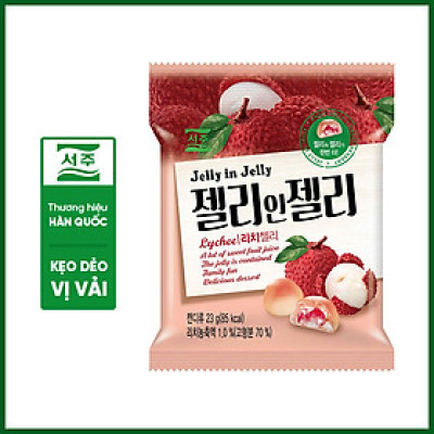 Kẹo dẻo trái cây vị vải jelly in jelly Seoju Hàn Quốc (23g)