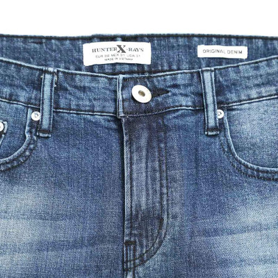 Quần Short Jeans Nam Cao Cấp HUNTER X-RAYS Form Slimfit Thun Màu Xanh  S68
