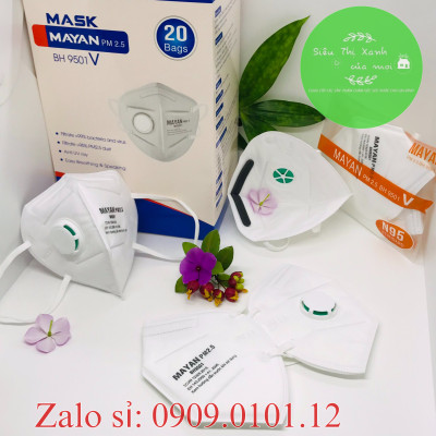 Khẩu Trang N95 Có Van Thở - Đệm Mũi Cao Cấp [Mayan PM 2.5 - Chính Hãng - 4 Lớp Kháng Khuẩn - Than Hoạt Tính]