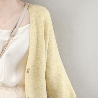 Áo khoác len cardigan đóng cúc, thiết kế trơn đơn giản , dễ phối đồ Ak11