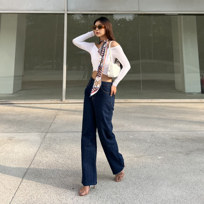 Quần Jean Nữ Ống Rộng Lưng Cao Aaa Jeans