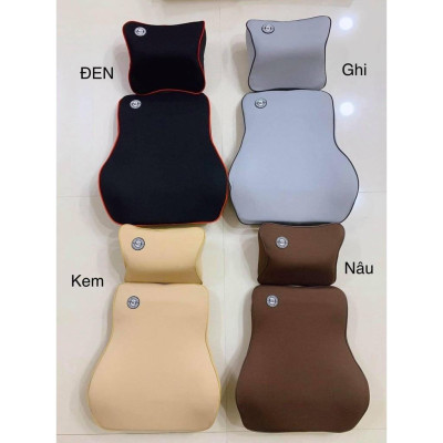 Gối Tựa Đầu, Gối Tựa Lưng Cao Su Non Cao Cấp Dùng Cho Xe Ô Tô gối công thái học, đảm bảo thoáng khí khi lái xe đường xa