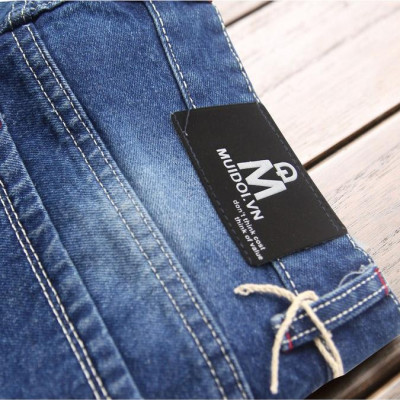 Quần short jean nam xanh cào xước Q37