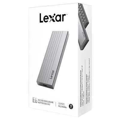 Box SSD di động Lexar E6 LPAE06N-RNBNG M.2 PCIe NMVe | Cổng giao tiếp USB-C | Bảo Hành 12 Tháng - Hàng Chính Hãng
