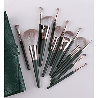 Bộ Cọ Makeup 14 Cây Cán Xanh Cao Cấp Lông Siêu Mịn Tiện Dụng Đầy Đủ Chức Năng Trang Điểm Cá Nhân Hiệu Quả  DRU - Hàng Chính Hãng