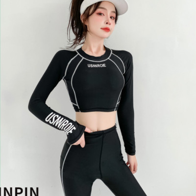 Bộ đồ bơi, tắm biển bikini nữ 2 mảnh áo tay dài quần cạp cao chống nắng kín đáo B.33