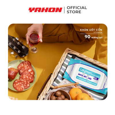Thùng Khăn Ướt Cồn LET-GREEN 90 Miếng/Bao, 24 Bao/Thùng