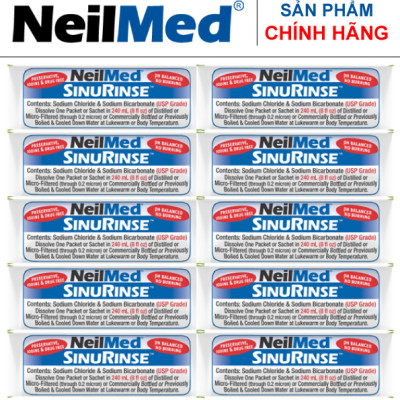 Combo Adult: Bộ Rửa, Chăm Sóc Vệ Sinh Mũi Xoang Người Lớn NeilMed Sinus Rinse - SX Mỹ(Bình + 60 gói muối và 1 Hộp 120 gói muối rửa bổ sung)