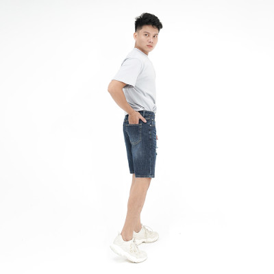 Quần Short Jeans Nam Rách Cao Cấp HUNTER X-RAYS Form Slimfit Thun Màu Xanh S60