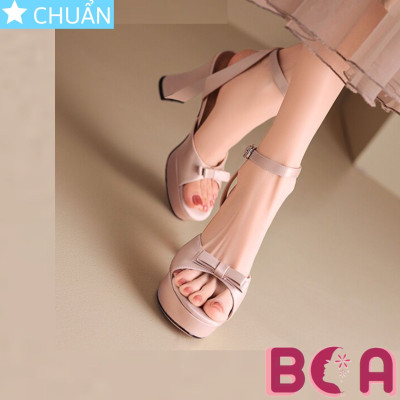 Giày cao gót nữ hở mũi 8p RO660 ROSATA tại BCASHOP đính nơ xinh xắn và thời trang, điệu đà với bề mặt vải cao cấp