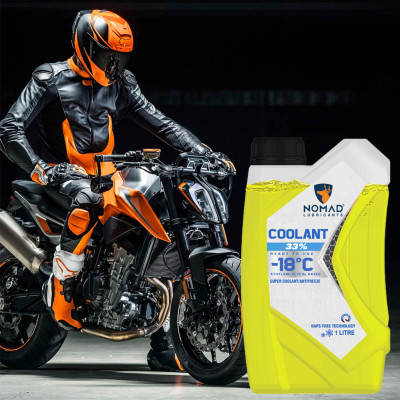 Nước Mát Xe Máy, Ô tô NOMAD 1L Màu Xanh Dạ Quang Nhập Khẩu Chính Hãng - Nước Làm Mát Động Cơ Loại Tốt