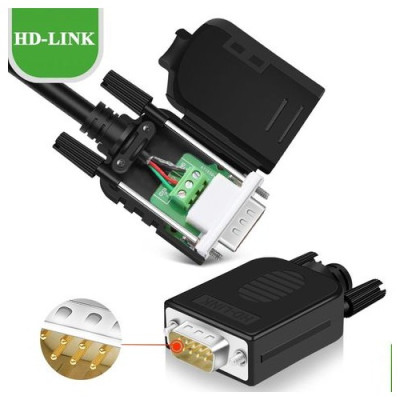 Đầu bấm DB9 RS232 Male - Female chân 2,3,5 HD-Link YL-SJCG-09DMF dùng làm cáp RS232C. Hàng chính hãng !!! 