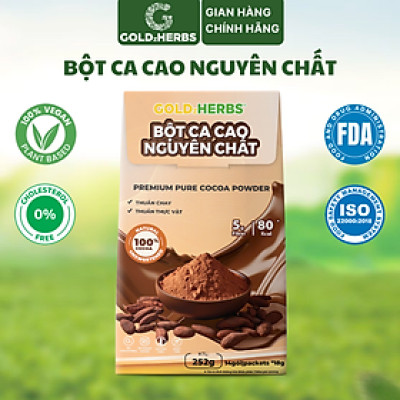 Bột ca cao nguyên chất GoldzHerbs – 100% từ ca cao tự nhiên – 14 gói/ 400g/ 500g