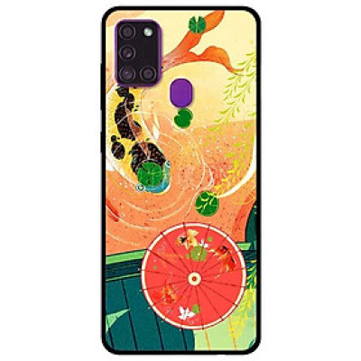 Ốp lưng dành cho Samsung Galaxy A21s mẫu Cá Chép Và Ô Đỏ