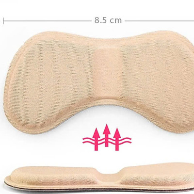 Bộ 2 cặp lót giày 4D bảo vệ gót chân và chống tuột gót giày (loại bầu) 1 CẶP KEM VÀ 1 CẶP ĐEN