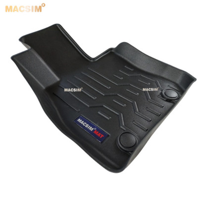 Thảm lót sàn xe ô tô Mazda CX3 màu đen trơn Nhãn hiệu Macsim chất liệu nhựa TPV cao cấp - 2 hàng ghế