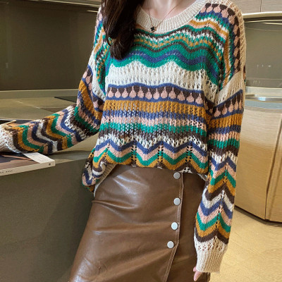 Áo len nữ , áo len form rộng hoạ tiết xinh xắn mẫu mới thu đông Al09