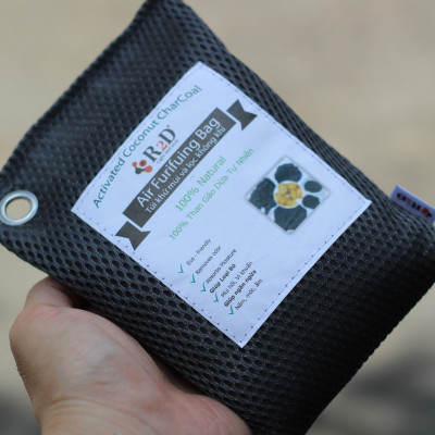 Túi hút ẩm than hoạt tính gáo dừa khử mùi và lọc không khí cho xe hơi chính hãng R2D (hộp 2 túi Lớn)