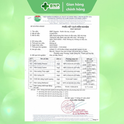 Nước Ngâm Rửa Rau Củ Quả BNP Organic
