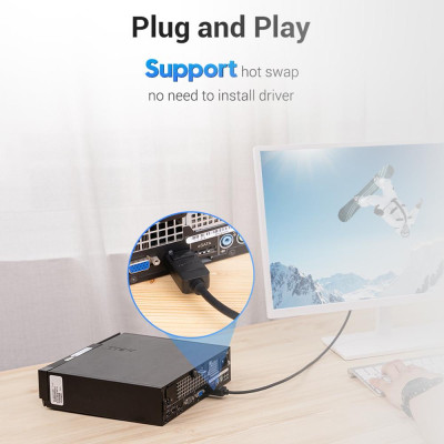 Cáp chuyển đổi HAFBH DP Display-port to DVI 24 + 1Pin Male to Male for HDTV PC Projector Monitor Display 1080p 2m - đen